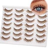 EMEDA Pestanas marrón 14mm naturales para un look suave y definido.