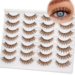 EMEDA Pestanas marrón 14mm naturales para un look suave y definido.