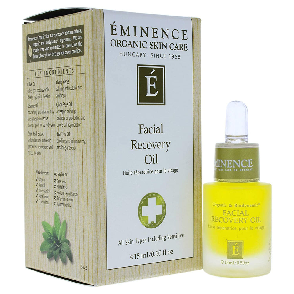 Eminence Aceite de Recuperación Facial en botella, tratamiento ligero para piel sensible