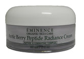 Eminence crema radiante de bayas árticas en envase, hidratación suave para todo el día.