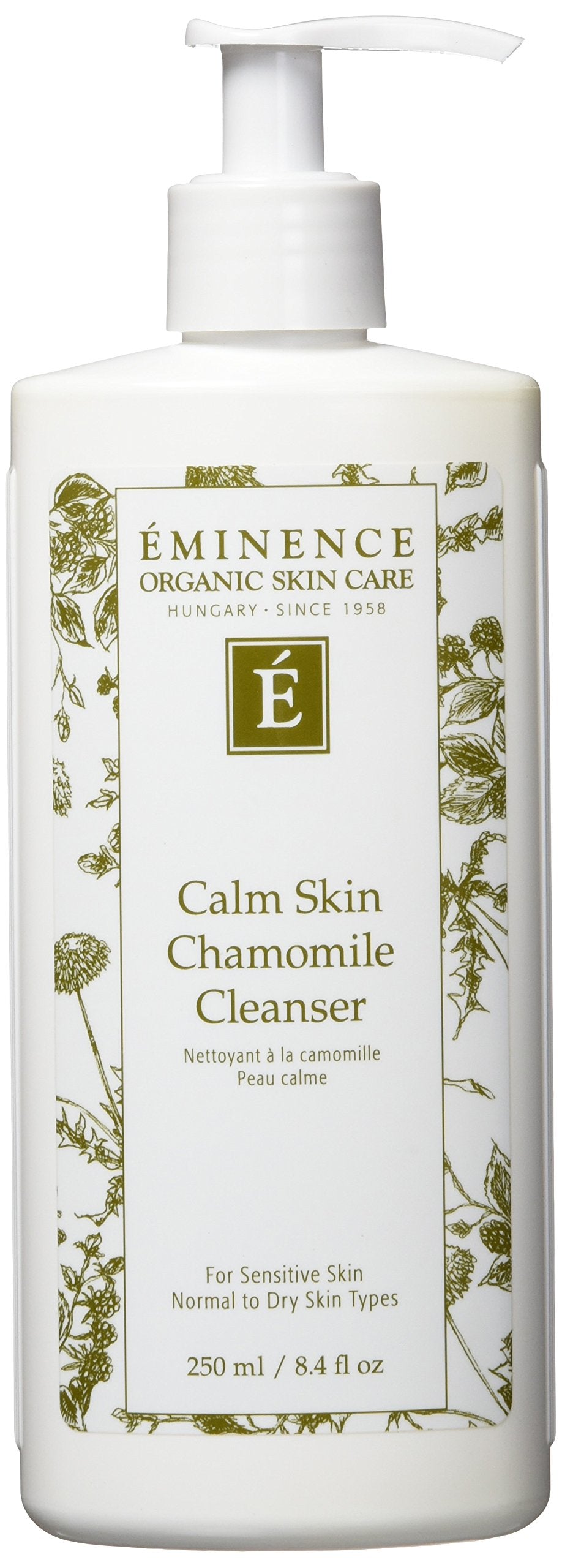 Eminence Calm Skin: botella del limpiador de manzanilla para piel sensible.