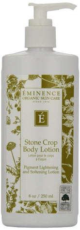 Eminence Stone Crop loción corporal, textura cremosa que ofrece hidratación profunda.