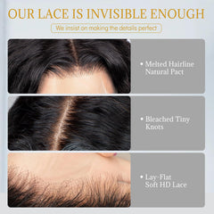 Frente de encaje transparente EMOBANA para línea de pelo natural