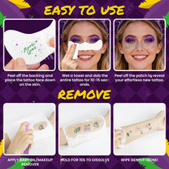 EMOME Mardi Gras glitter body tattoos collection adds glow to skin