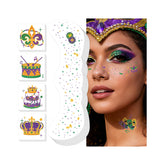 EMOME Mardi Gras glitter freckles set on skin for festive sparkle