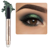 Enfuntins sombra crema ojos verde claro brillo para look natural.