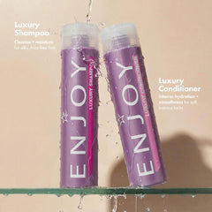 Conditionneur Enjoy Luxe en flacon pour des cheveux doux et faciles.