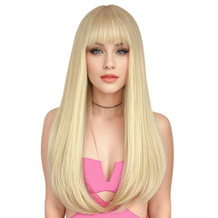 Peluca rubia ENTRANCED STYLES, largo 22 pulgadas con caída elegante