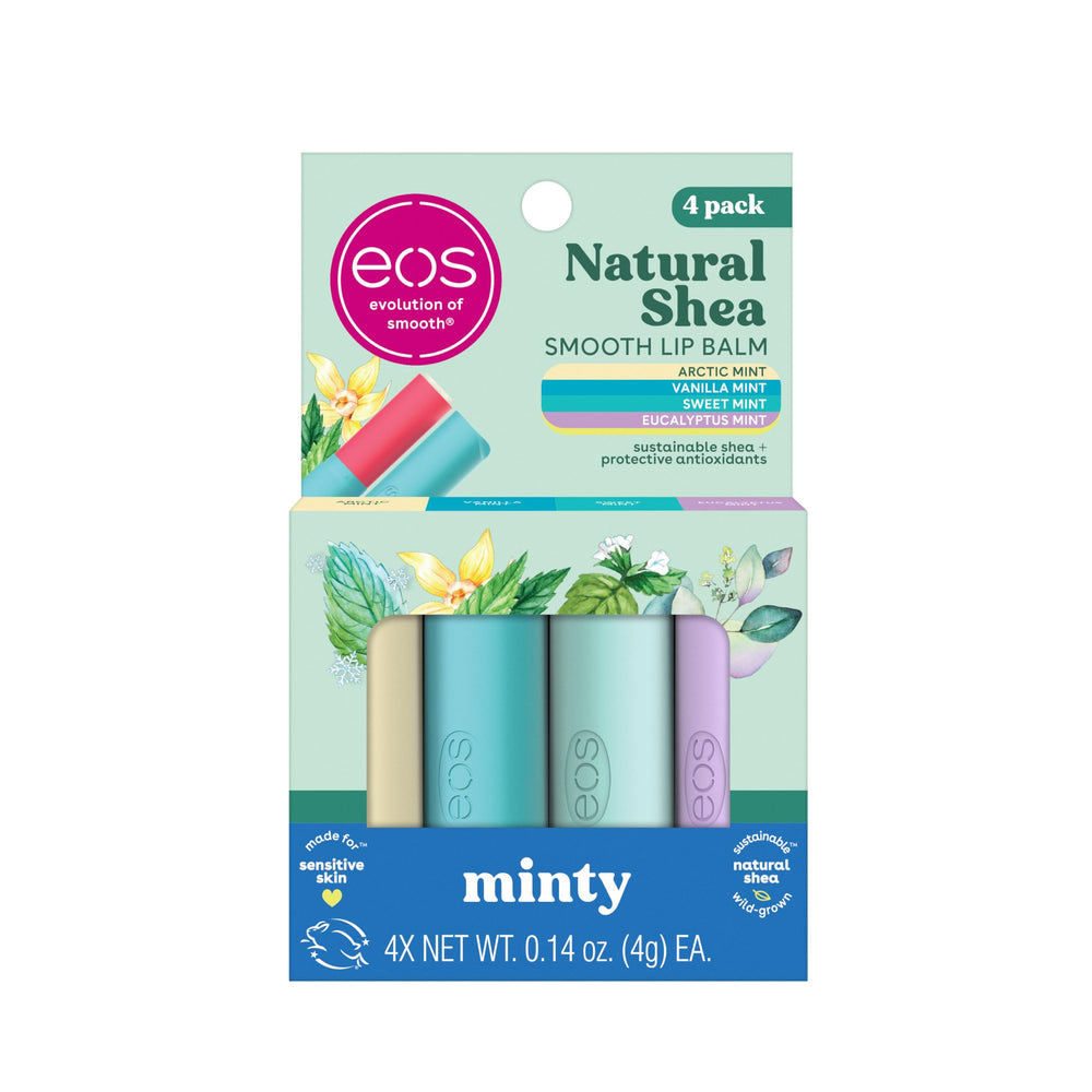 EOS Artic Mint bálsamo labial en empaque, protección para labios sensibles