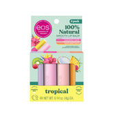 Bálsamo labial eos 4-pack tropical para hidratación diaria y fácil transporte