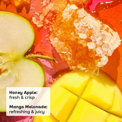 Bálsamo eos sabor miel manzana, textura suave y fresca para labios.