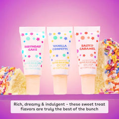 EOS Creme de la Creme Vanilla Confetti mini lip balm swatch for daily conditioning