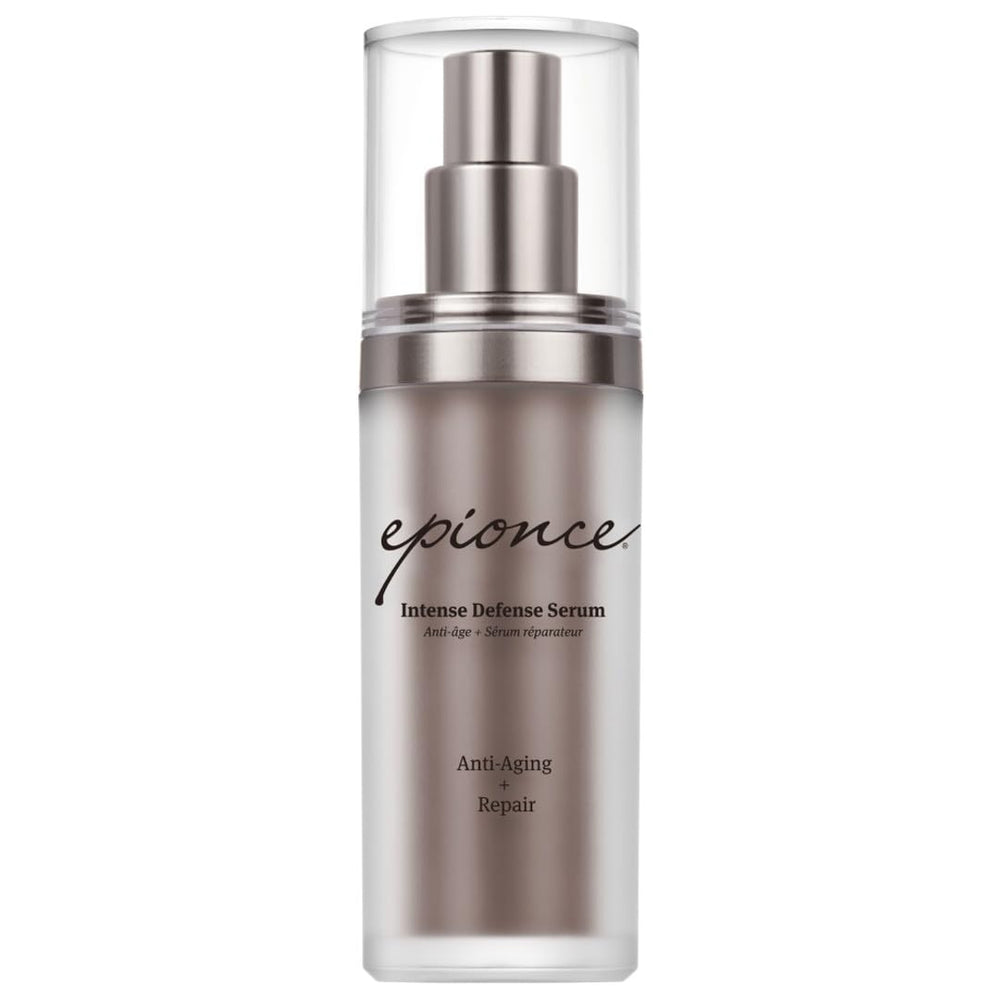 Epionce Intense Defense Serum en botella, lista para hidratar la piel diaria.