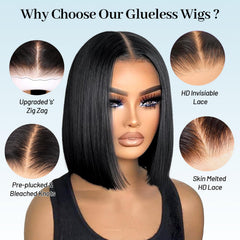 EQ DUOUPA bob wig 3D dome cap close-up showing comfortable adjustable fit