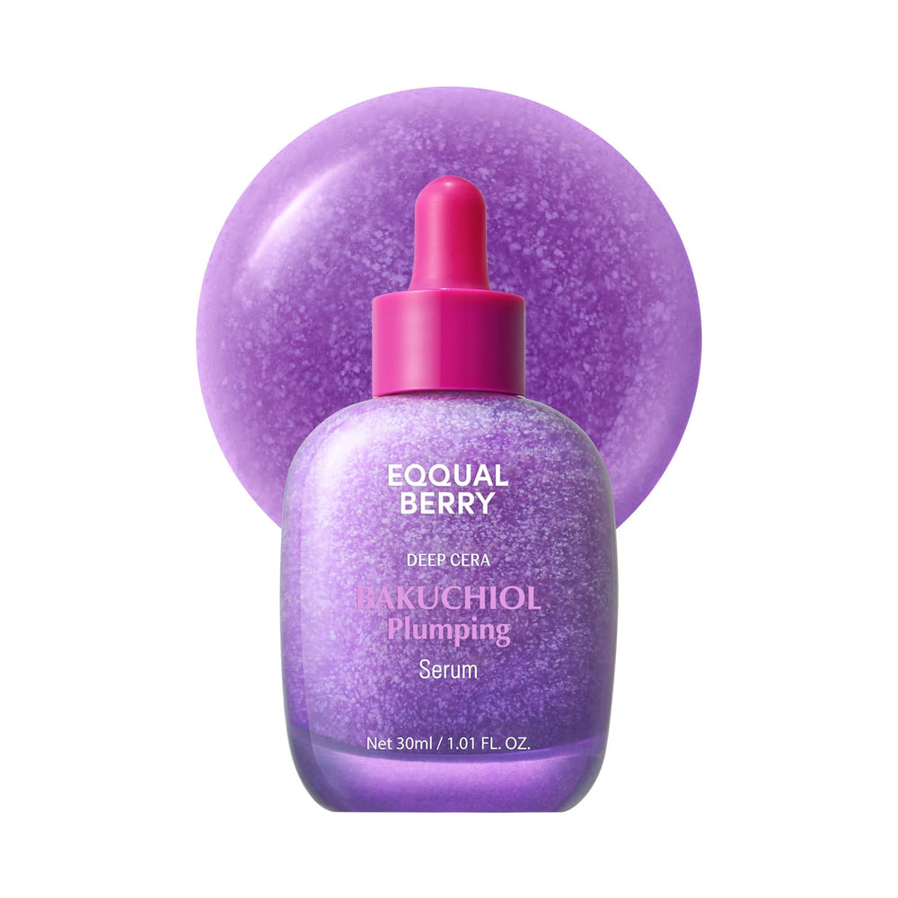 eqqualberry bakuchiol serum botella: cuidado suave para piel sensible y firme.
