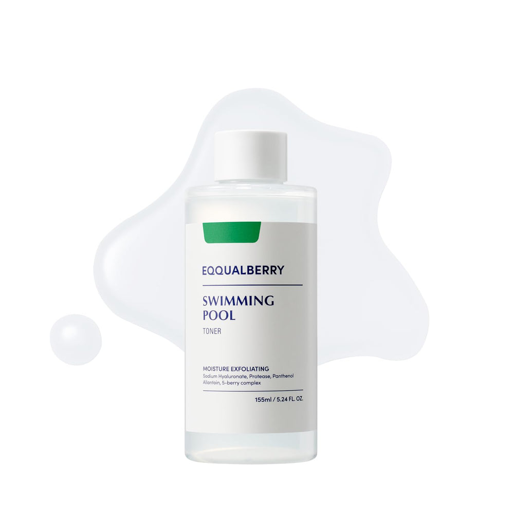 EQQUALBERRY tónico en botella, exfoliación suave para piel sensible.
