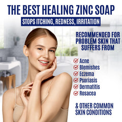 Espuma de Erbaid zinc 2% en manos, lavado facial suave para uso diario.