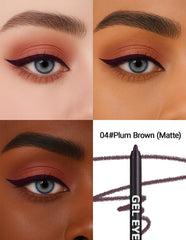 Delineador plum marrón cremoso de Erinde, deslizante, ideal para trazos suaves.