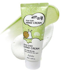 Esfolio crema de manos, textura suave, hidratación profunda para la piel seca.