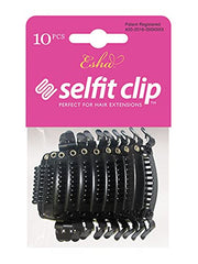 Esha Selfit Clip para extensiones natural negro, fijación rápida para peinado.