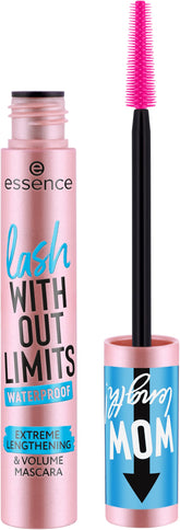 essence Lash Without Limits con cepillo flexible para aplicación precisa.