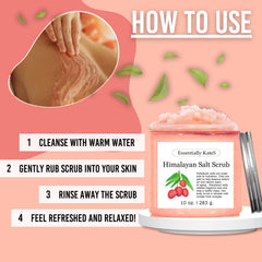 Aplicación en pies con exfoliante de sal del Himalaya para suavizar la piel.