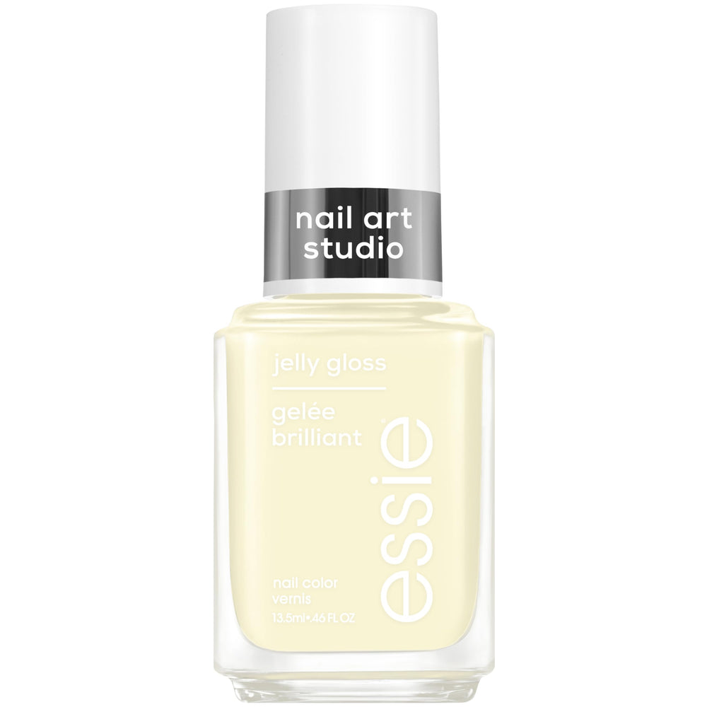 Essie Buttercup Jelly: botella de esmalte amarillo translúcido para un acabado suave.