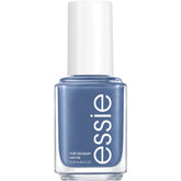 essie From A to Zzz, botella de esmalte azul desaturado con brillo.