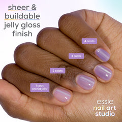 essie Jelly Gloss Cobertura Transparente: acabado translúcido y luminoso.