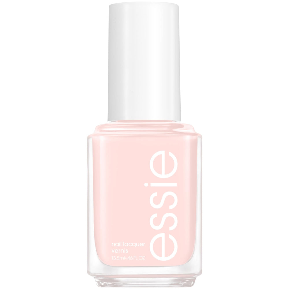 essie Mademoiselle: rosa translúcido con brillo para uñas elegantes.