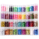 Estanoite purpurina: botellas de colores para uñas y resina