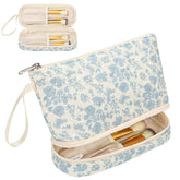 Ethereal bolsa-maquillaje dos capas para ordenar cosméticos en casa o viaje