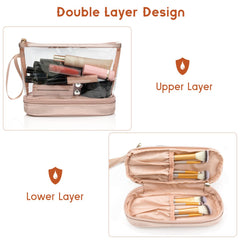 Ethereal diseño de doble capa que mantiene separados cosméticos y herramientas.