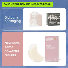 Ethique barra champú viaje compacto ideal para maletas y gimnasios.