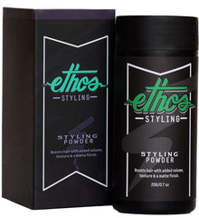 Ethos Styling Texture Powder en aplicación en raíces para volumen diario.