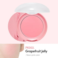 ETUDE Lovely Cookie Blusher pomelo jelly ofrece acabado luminoso en mejillas.