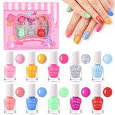 Etyjo Esmalte infantil: set de 10 colores para uñas seguras y divertidas.