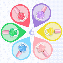 ETYJO esmalte infantil en colores caramelos para combinaciones creativas.