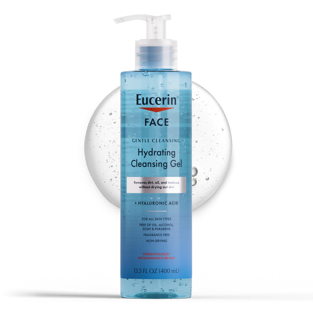 Eucerin: botella con dispensador para uso diario suave en la piel.