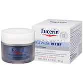 Eucerin Crema Noche con textura cremosa para alivio del enrojecimiento.