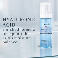 Eucerin elimina maquillaje resistente al agua con espuma suave.
