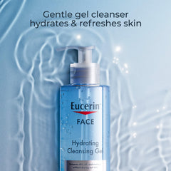 Eucerin: gel limpiador facial, textura suave para piel sensible.