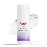 Crema de día Eucerin Skin Balance en botella, hidrata y protege piel sensible.