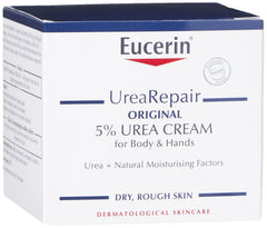 Eucerin UreaRepair 5% crema, textura cremosa facilita aplicación diaria.