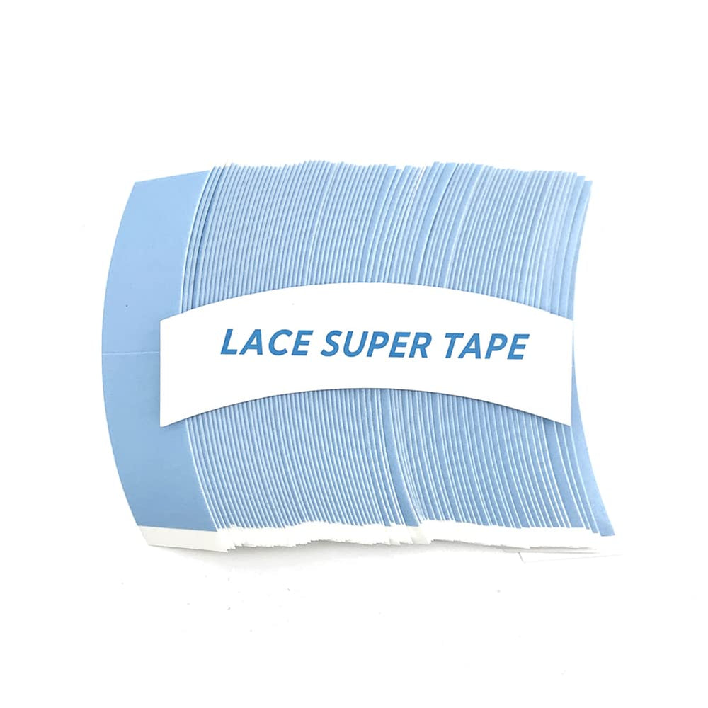 Eumos blue wig tape strip secures lace wigs for daily wear.