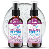 Sérum Eva Naturals Multi-Peptide, bouteille compacte, hydratation rapide pour peau mature.