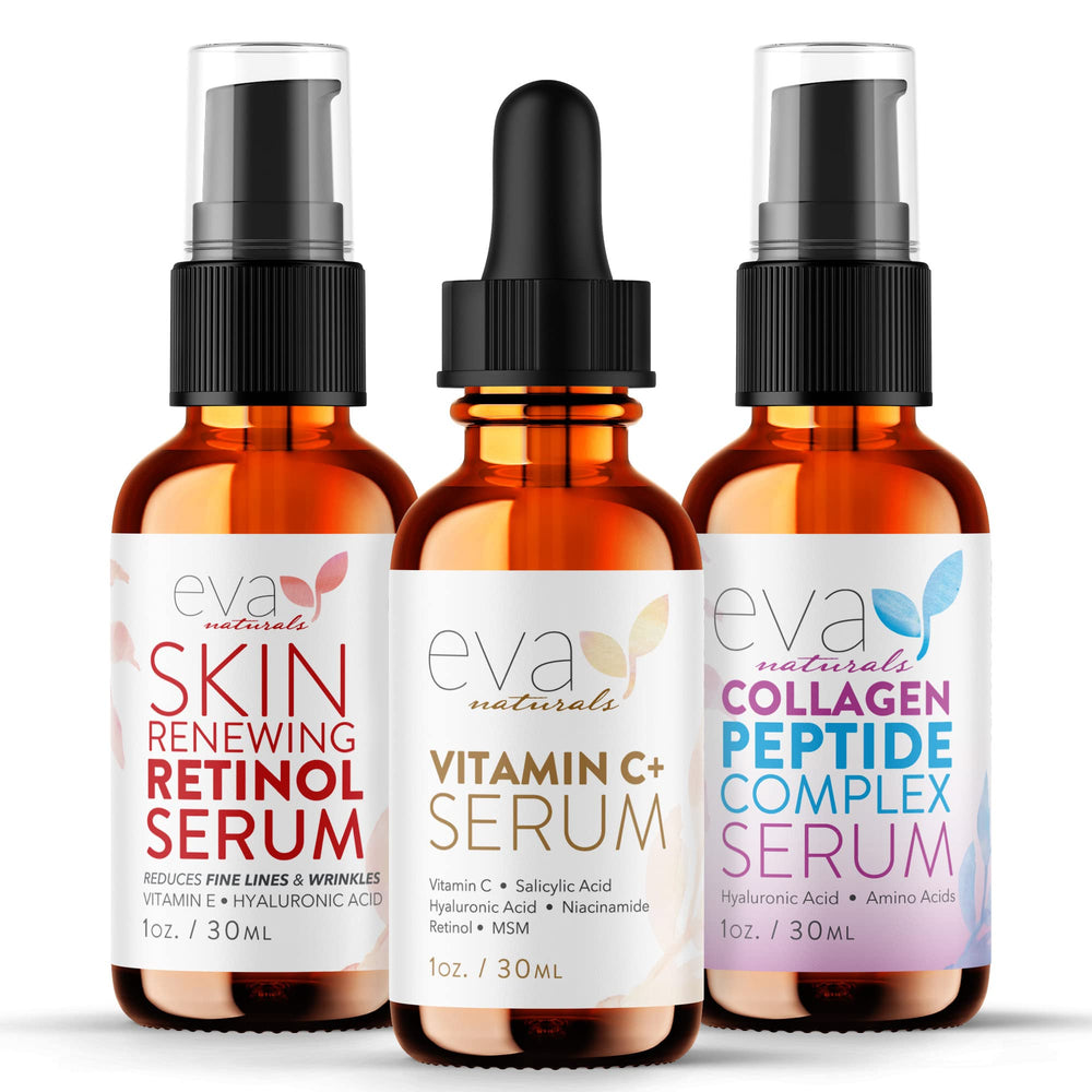 Eva Naturals Vitamina C serum botella: ilumina tono desigual y combate manchas
