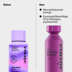 Eva NYC anti-frizz shampoo bottle with sunflower oil nourishes strands.