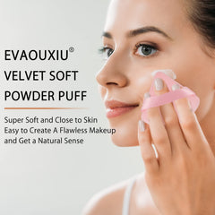 Esponja triangular EVAOUXIU para polvo rosa, difuminado preciso en ojos.