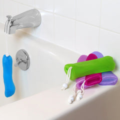 Evelots bolsa exfoliante de malla azul para ducha y limpieza